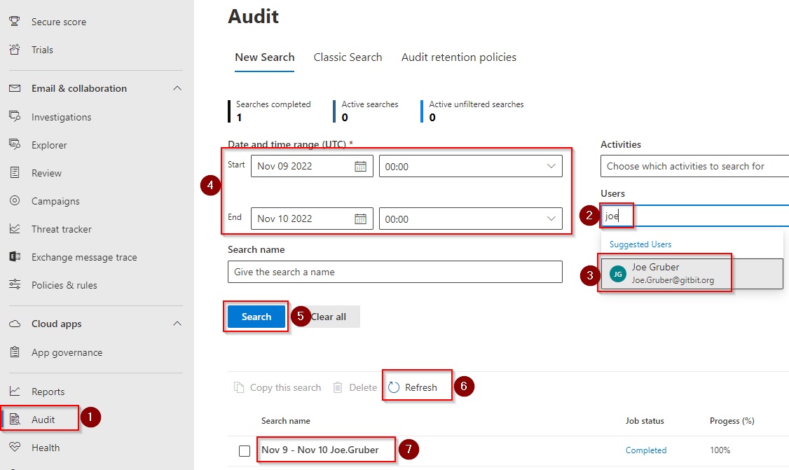Run an audit log search in Microsoft 365