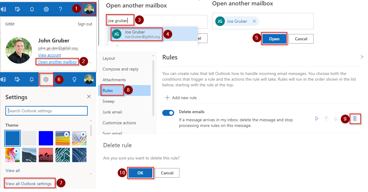 Delete the malicious inbox rules