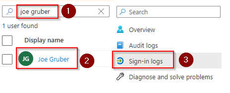 Review the sign in logs for a user in Microsoft 365